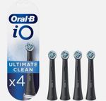Oral-B iO Ultimate Clean Replacement Toothbrush Heads Pack of 4 Black ,NEW