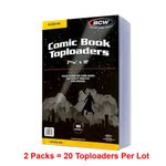 20 BCW Golden Age Comic Book Hard Plastic Topload Holders rigid protector sleeve