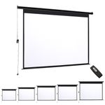 Electric Motorised / Manual Pull-Down Projector Screen 72-120in Home Cinema 4:3