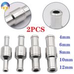 2PCS 4/6/8/10/12mm One Way Aluminium Non Return Check Valve for Petrol Oil Water