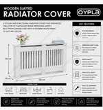 BLISSWOOD Chelsea Radiator Cover Slatted Shelf MDF White 152cm RC028