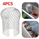 4pcs Metal Aluminum Gutter Guard Filter Mesh Downpipe Leaf Debris Trap Cover UK