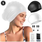 Extra Large Swimming Cap for Long Hair Women Men Silicone Waterproof Swim Hat UK