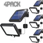 4PACK Outdoor Solar LED Wall Light with PIR Motion Sensor, Waterproof Security