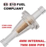 8mm Motorcycle Motorbike Bike Quad Clear Fuel Inline Filter Plastic Universal