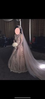 Zefaith Couture Bridal Fusion Style Blush Wedding Dress And Long Veil