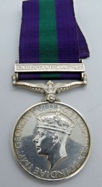 GSM PALESTINE 1945-48 awarded to 14971623 PTE.J.SIMON E.YORKS Medal Roll inc.