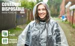 5 Poncho's Translucent Adult Emergency Waterproof Rain Hooded Poncho,s. Reusable
