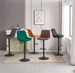 1/2/3/4x Bar Stools Adjustable Kitchen Stools Velvet /Faux Suede Swivel Gas Lift
