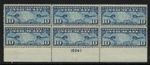 C7  U.S. Airmail Bottom Plate Block 6 Mint, o.g., Never Hinged/Free Shipping