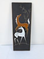 Ruscha Handarbeit Ceramic Wall Plaque Horses Mid Century German Pottery 1960s