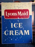 Vintage 1960's Metal Lyons Maid Ice Cream Advertising Sign Shop Display 24 x 18