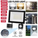 LED Floodlight Motion Sensor Security Garden Outdoor PIR Flood Light Waterproof