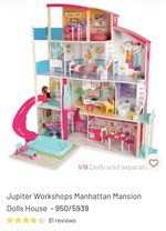 Argos Barbie Style MANHATTAN 4 storey mansion 950 / 5939