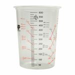 50x Calibrated Mixing Cup 600ml Clear Plastic Measuring Paint Resin Liquid Mix