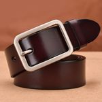 Unisex New Genuine Leather Belts - Pin Buckle, Casual & Stylish, Wide Waist Belt