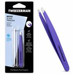 Tweezerman Mini Slant Tweezer Purple Eyebrow Hair Remover Stainless Steel
