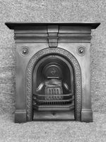 RESTORED ANTIQUE CAST IRON FIREPLACE FIRE SURROUND INSERT VICTORIAN / EDWARDIAN
