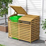 Double Triple Wheelie Bin Storage Wooden Store Cover Garden Rubbish Dustbin Shed