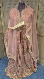 Asian Formal Long Coat Outfit with Dupatta – Heavy Embroidery Size 8/10 H7