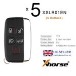 5x Xhorse For Land Rover Smart Remote Key 5 Buttons XSLR01EN For VVDI Key Tool