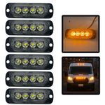 6x 12V 24V Amber LED Flush Fit Side Marker Lights Van Truck Trailer Lorry