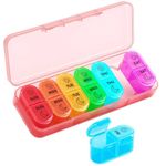 Weekly Pill Organizer 2 Times a Day, 7 Day Pill Box AM PM, Portable Travel Case