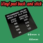 Fobco Vinyl Sticker Pillar Drill Elliott Progress Pedestal Drill Gear Driven S25