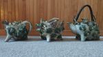 Vintage Conch shell shaped majolica tea set, collectible