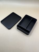 Standard Size Plastic Tobacco Tin With Compartments Storage Box Black