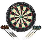 Dart Boards Steel Tip Dartboard Set with 6 Professional Steel Tip Bristle Dart