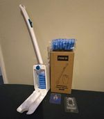 new e Disposable Toilet Brush & Holder Set, Adhesive Wall/Freestanding NTB-A