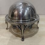 Vintage Silver Plated Roll-Top butter dish made in England 