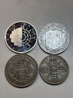 Job of 4x Silver Coins Collection Uk and Germany Coins Set Vintage Coins