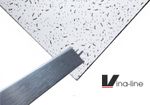 ND Fissured Suspended Ceiling Tiles 595x595 and Brushed Chrome Grid Kit per 5m2