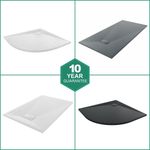 SMC White Black Anthracite Shower Tray for Shower Enclosure Slate Stone Effect