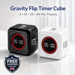 Pomodoro Cube Flip Timer Gravity Sensor USB Visual Scale Workout Cooking Kitchen