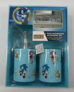 Sonic 3pc Bathroom Accessory Set Toothbrush Cup~Soap Pump~Storage Bin-NIB
