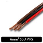 50 AMP 6mm² Single Core Stranded Copper Cable 12v 24v Thin Wall Wire RED BLACK