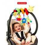 Spiral Stroller Toy, 0-6 Months, Plush Hanging Baby Rattle Sensory Toy, Mobile