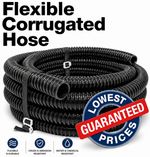 BLACK CORRUGATED FLEXIBLE POND HOSE FISH GARDEN PUMP MARINE FLEXIBLE PIPE