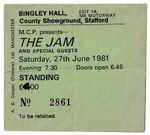 The JAM Ticket Bingley Hall Stafford 1981 27th June Original