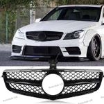 FOR MERCEDES C CLASS W204 C204 S204 FRONT GRILLE  GRILL GLOSS BLACK 2008-2014