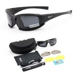 Mens X7 Tactical Sunglasses Desert Storm With 4 Lens Outdoor UV Military Goggles