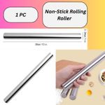 Stainless Steel Rolling Pin, Baking Tool, Non-Stick Dough Roller For Baking
