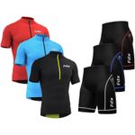 Mens Cycling Kit Bike Clothing Short Sleeve Jersey 5D padded cycling Shorts set