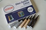 6 x 12ml Glass Paint Outliner Tubes -  2 x Silver, 2 x Black , 2 x Gold Outliner