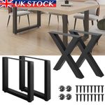 Pair of Metal Steel Table Legs Leg Industrial Base Frame For Dining Desk Bench