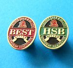 Pair of GEORGE GALE Beer Brewery Pin badges. BEST  &  HSB Bitter Beer.