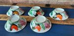 Set of 5 Vintage Rare 1940’s Chinese Asian Hand Painted porcelain Bowls Rooster